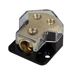 2 Way Power Distribution Block, 0/2/4 AWG in, 4/8/10 AWG Out